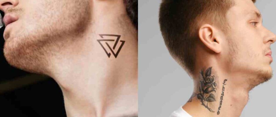 Simple Side Neck Tattoos For Guys