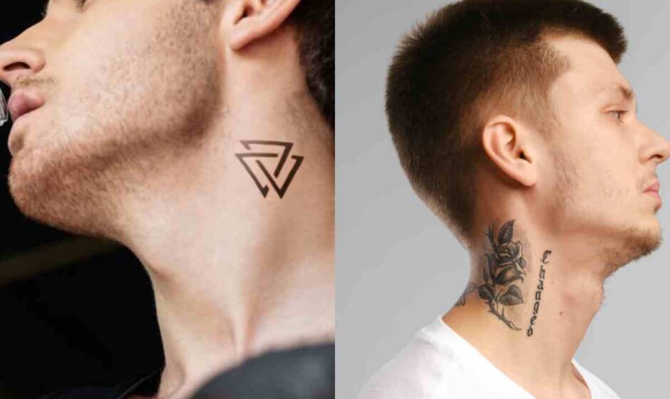 Simple Side Neck Tattoos For Guys