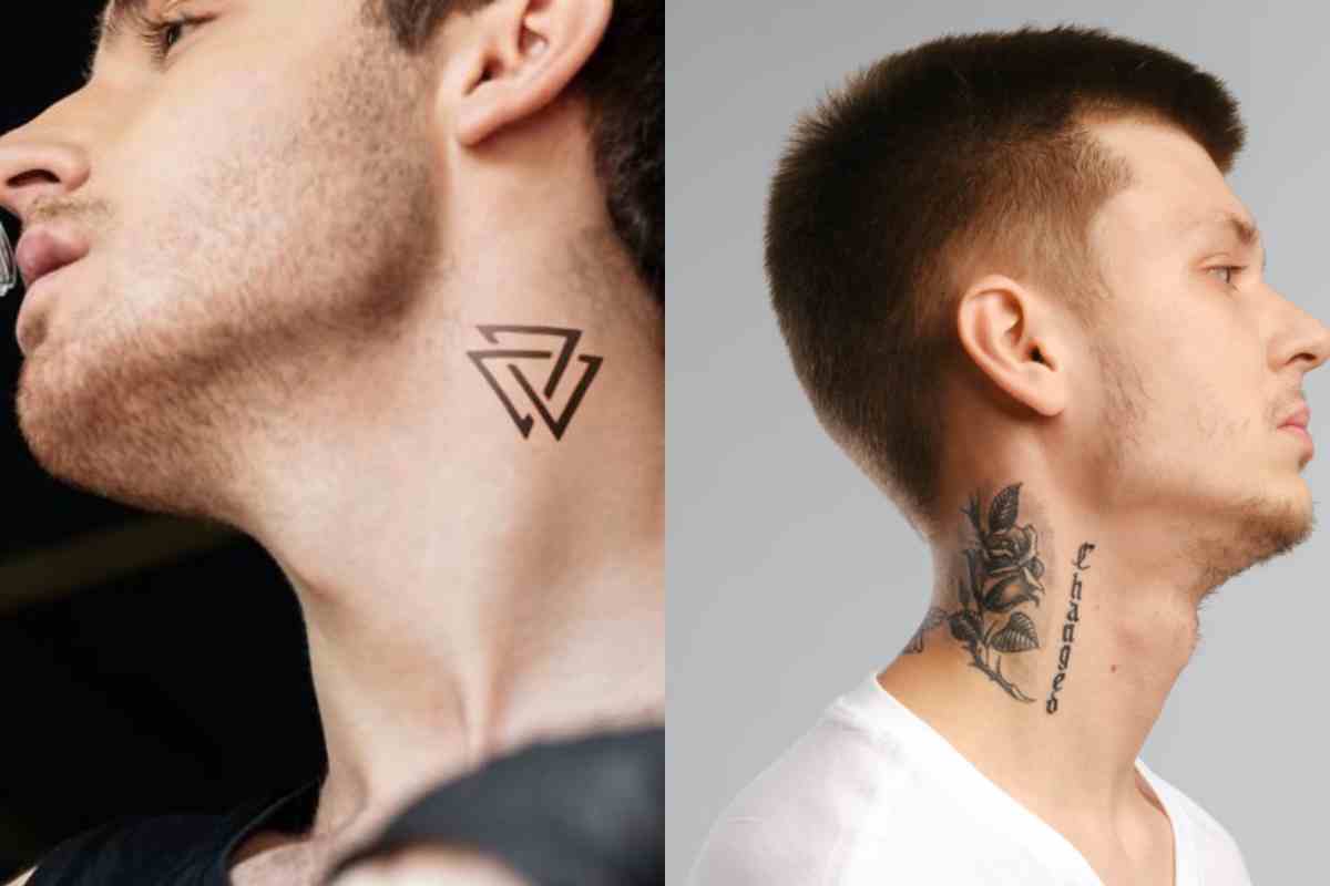 Simple Side Neck Tattoos For Guys